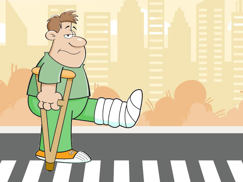 Человек на костылях мультик